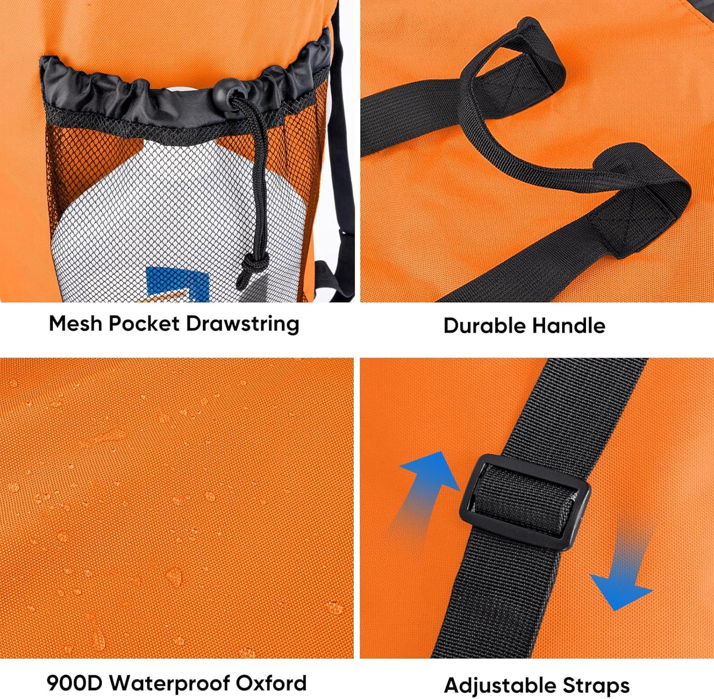BALEINE 150L Laundry Bag Backpack, 900D Oxford Fabric Large Travel Laundry Bags with Shoulder