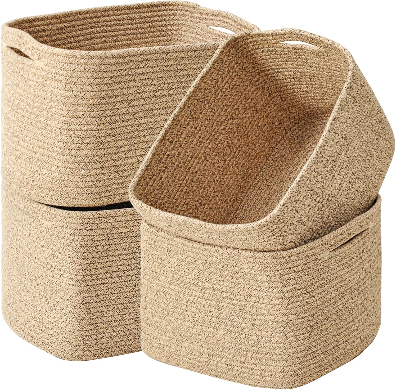 Storage Baskets for Organizing & Shelves, Woven Cotton Rope Organization Bins for Dog Toys