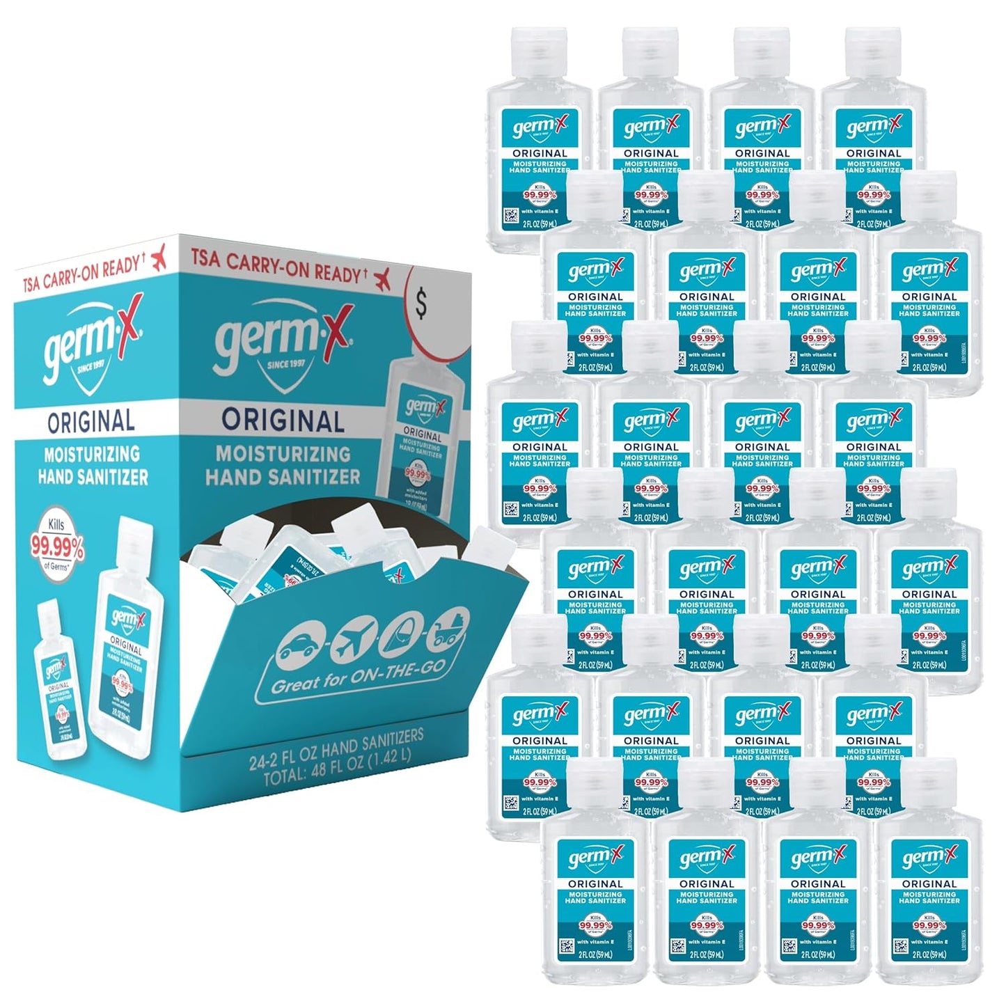 Germ-X Original Hand Sanitizer Gel, Mini Travel Size for On-The-Go, Display Pack, Back to School