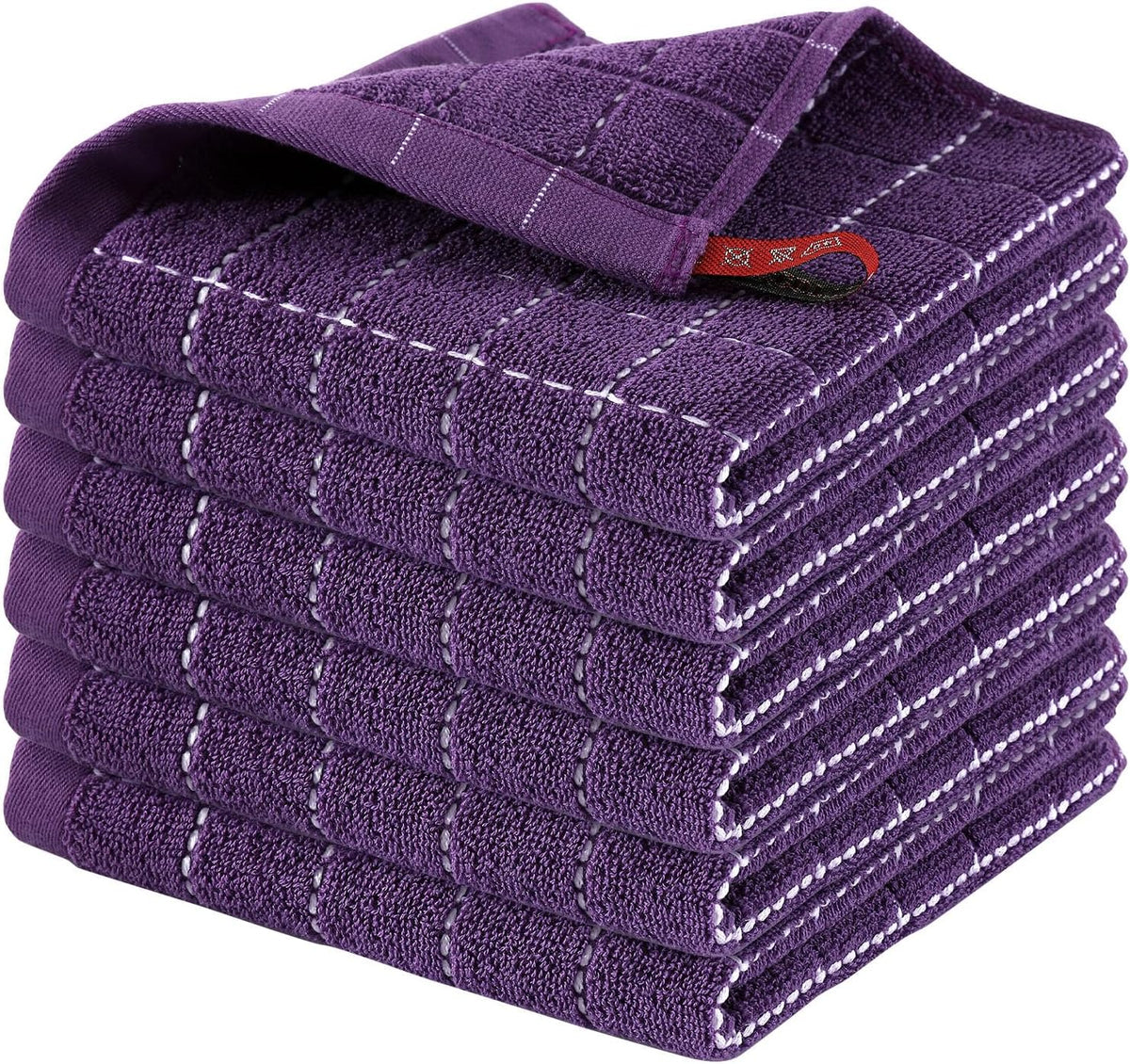 Homaxy 100% Cotton Terry Kitchen Dish Cloths, Ultra Soft and Absorbent Dish Towels for Kitchen