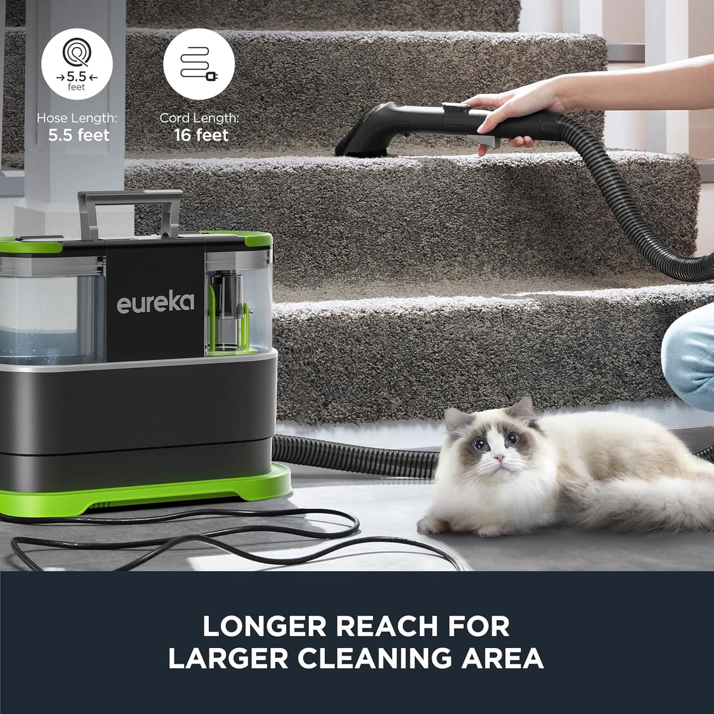 EUREKA Portable Carpet and Upholstery Cleaner, Spot Cleaner for Pets, Stain Remover for Carpet