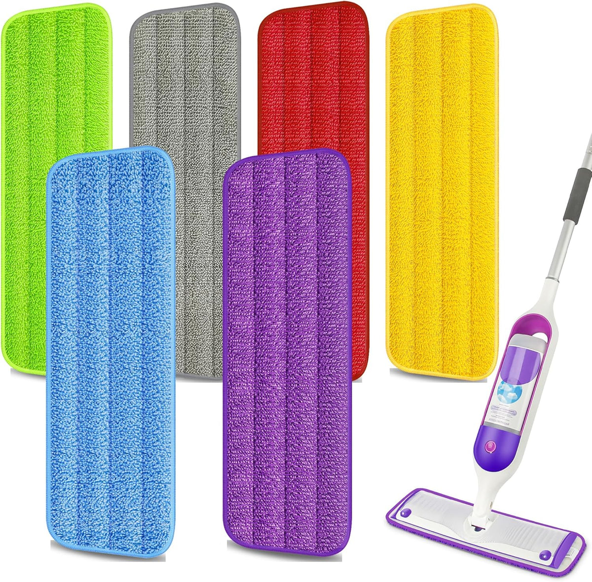 EXEGO 6 Count Reusable Microfiber Mop Pads for Swiffer PowerMop - Power Mop Pads Refills for 13