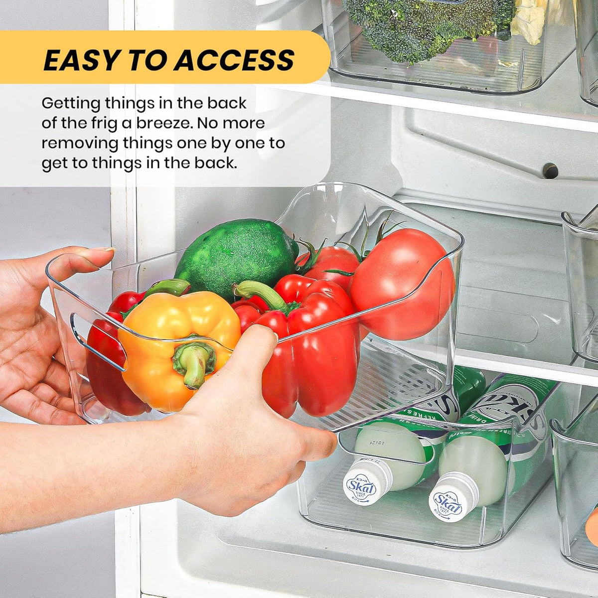 Clear Plastic Storage Bins, Set of 12, Multi-Use Organization and Storage Containers for Pantry