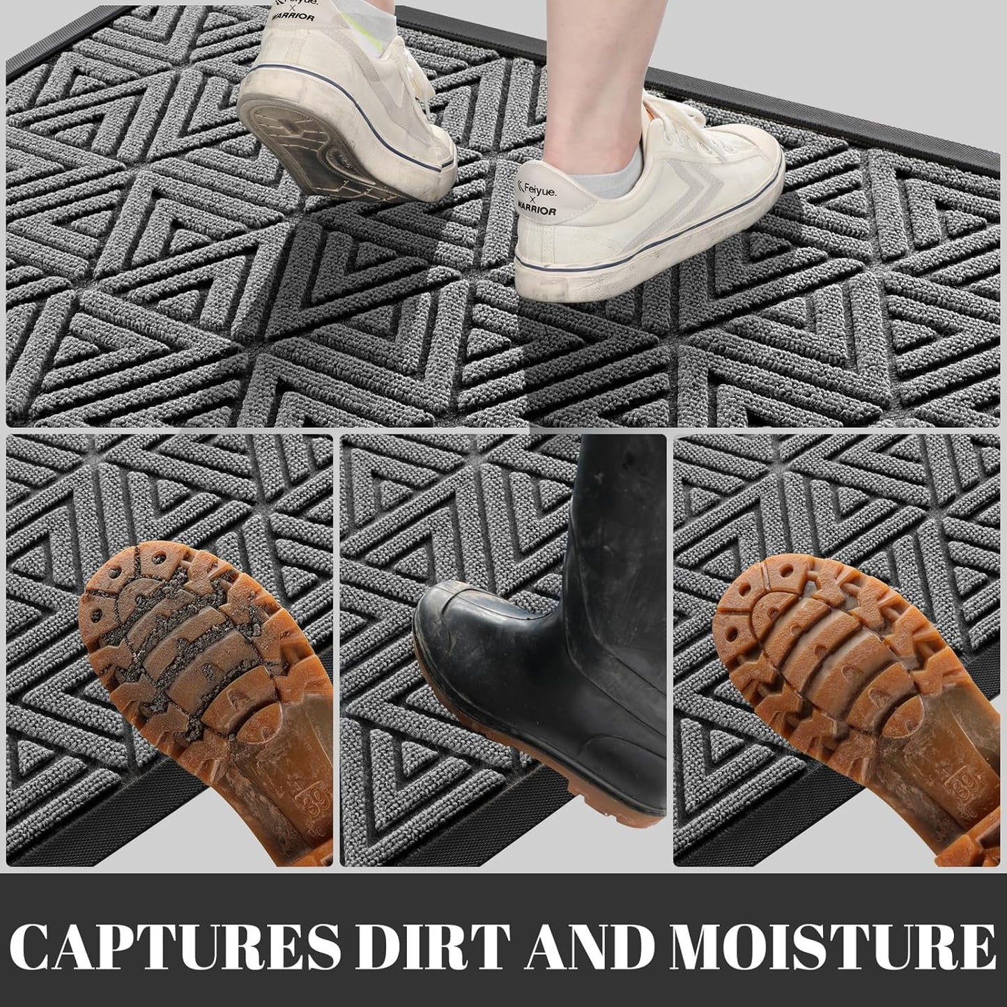 Yimobra Large Door Mat 36x24, All-Weather Waterproof Non-Slip Welcome Matt Outdoor, Heavy Duty Non