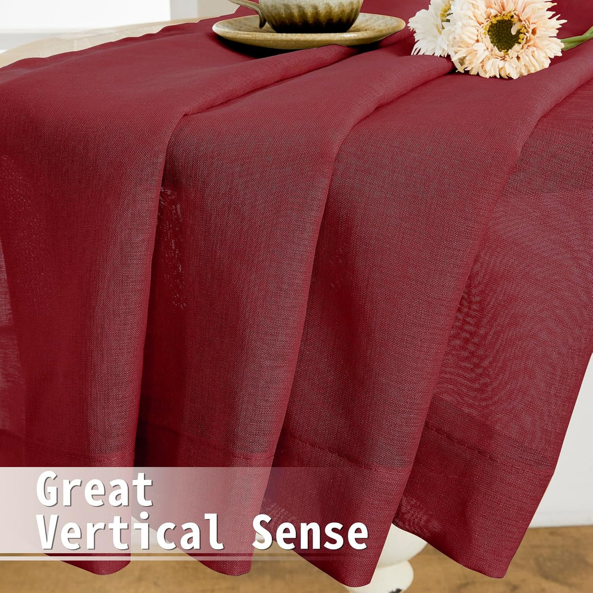 Tollpiz Sheer Door Curtains Closet Linen Textured Curtains Sheer Doorway Light Filtering Voile Rod