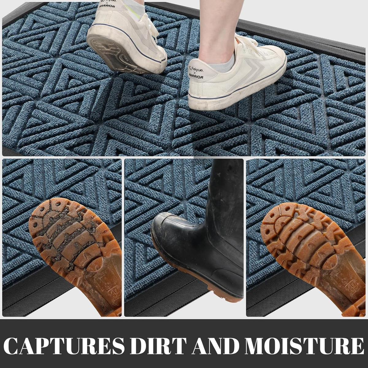 Yimobra Large Door Mat 47x24, All-Weather Waterproof Non-Slip Welcome Matt Outdoor, Heavy Duty Non