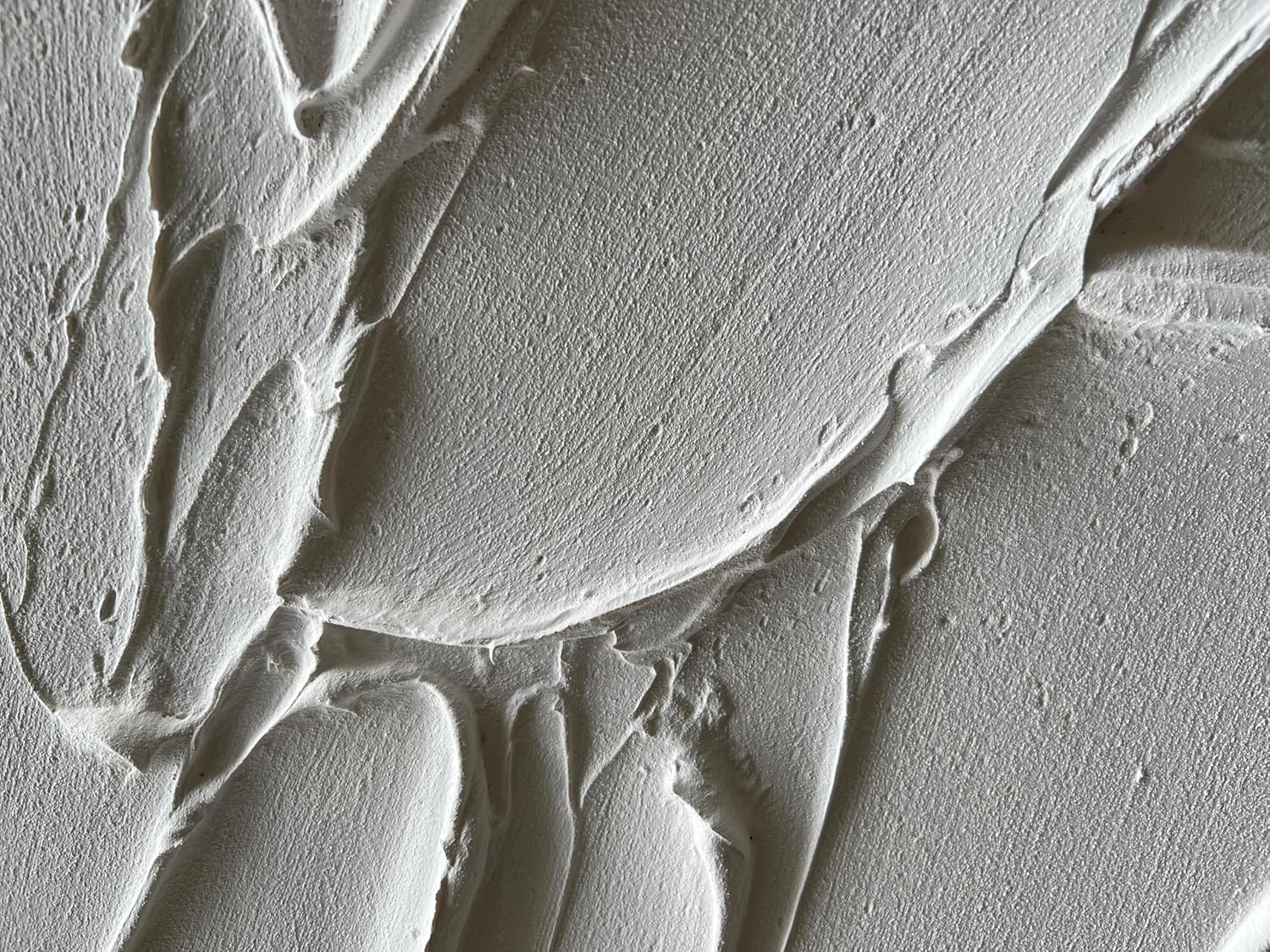 NANKAI Hand-Painted Thick Texture White Minimalist Oil Painting 24x48 Inches Contemporary Abstract