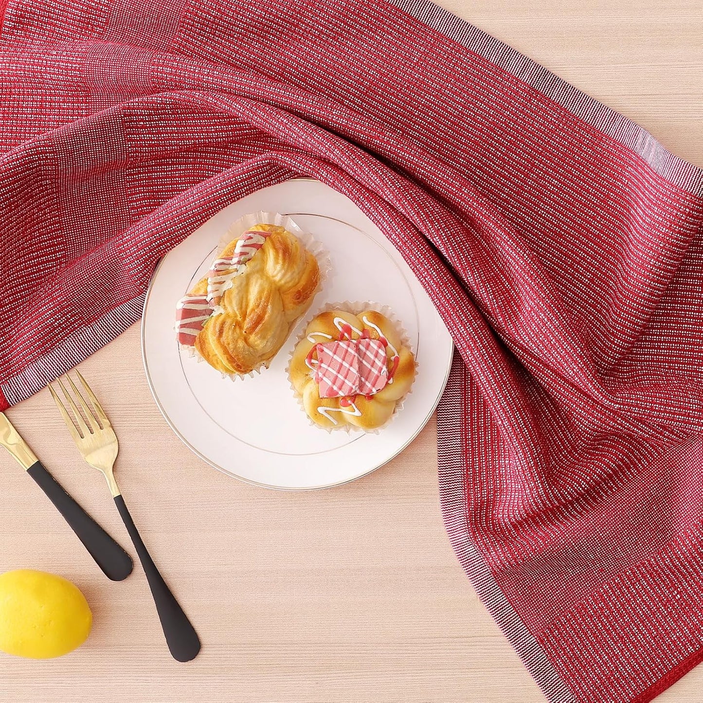 Homaxy Premium Kitchen Towels(18”x 28”, 6 Pack), Large Cotton Kitchen Hand Towels, Flat and Terry