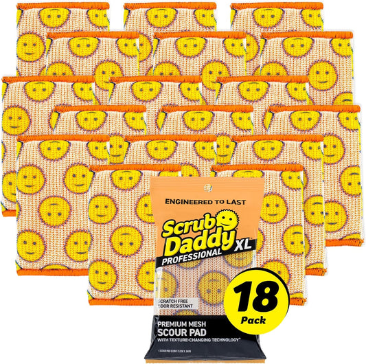 Scrub Daddy Scour Daddy XL - Large Heavy Duty Sponge & Non Scratch Scouring Pad - 18 Pack of Bulk
