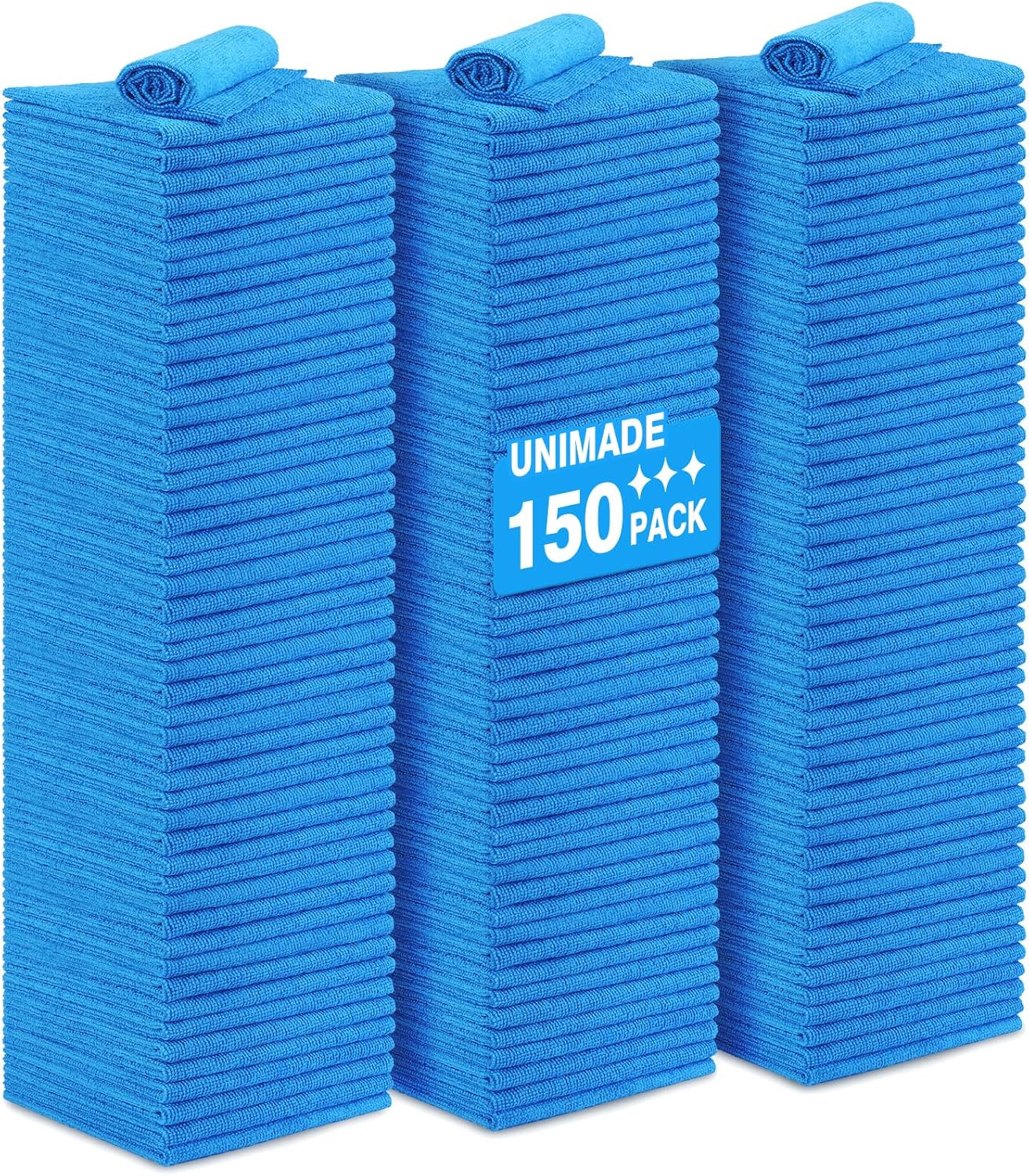 Shop Towels Rags, 150 Pack Reusable Shop Rags Bulk Microfiber Cleaning Cloth Lint Free Cleaning