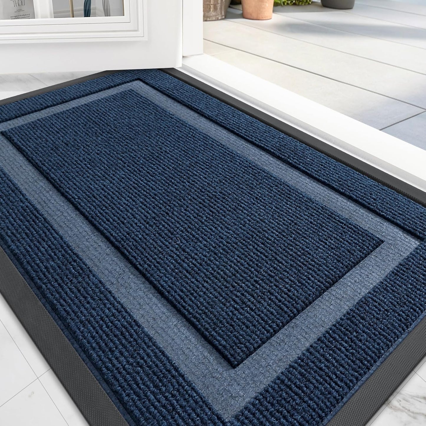 OLANLY Front Door Mat Indoor Outdoor Entrance, Waterproof All-Season, All-Weather Doormat, Sturdy
