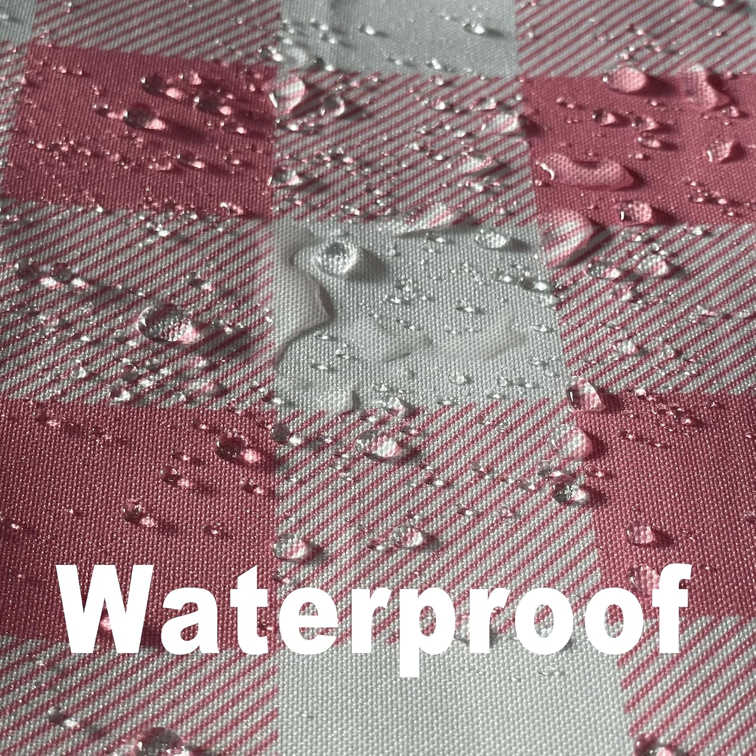 Waterproof Plaid Tablecloth Fabric - Square 58x58 Inch Classic Gingham Checker Table Cloth for