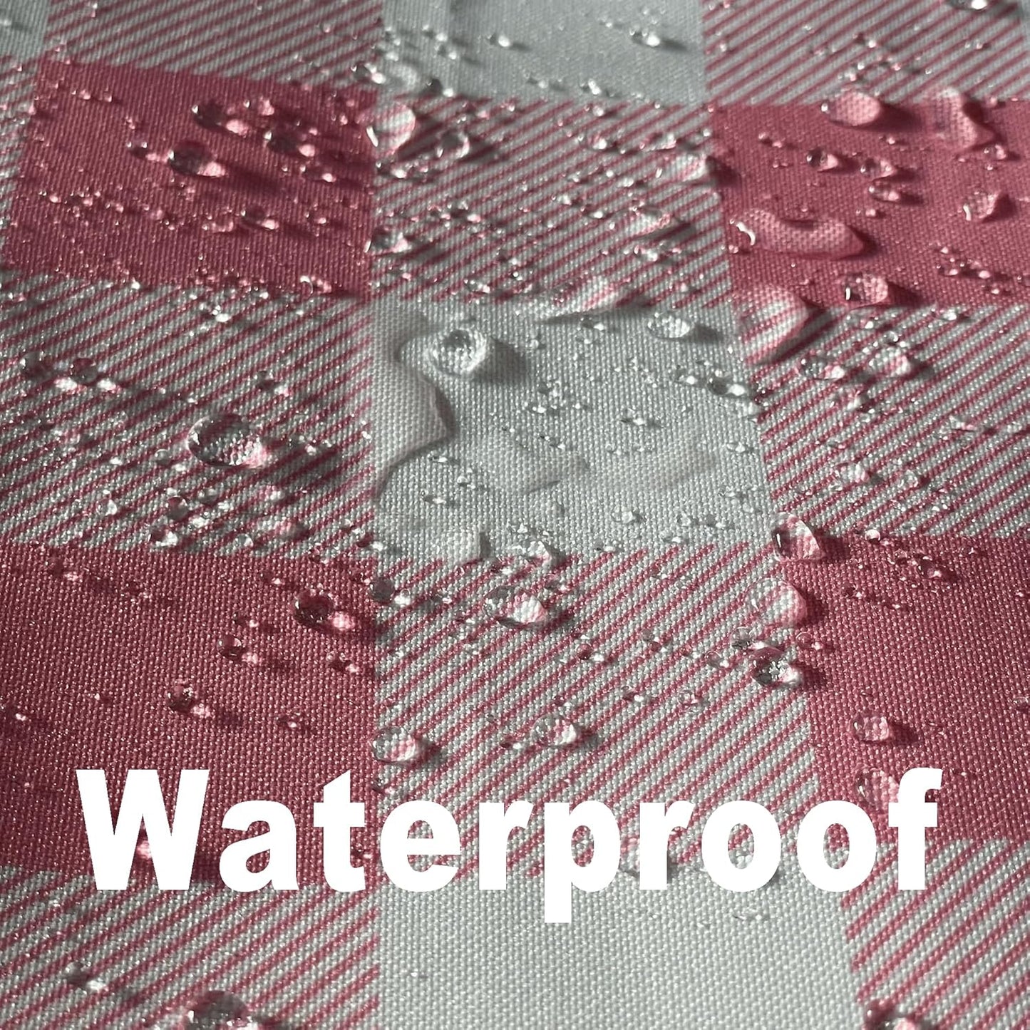 Waterproof Plaid Tablecloth Fabric - Round 25 Inch Classic Gingham Checker Table Cloth for