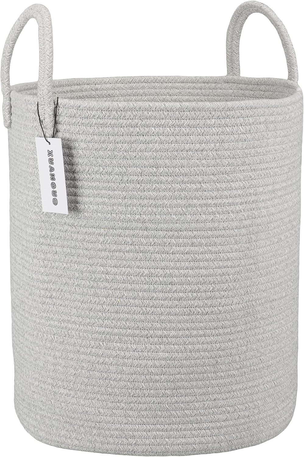 Cotton Rope Laundry Basket Hamper for Clothes Woven Storage Basket for Living Room Bedroom Boho