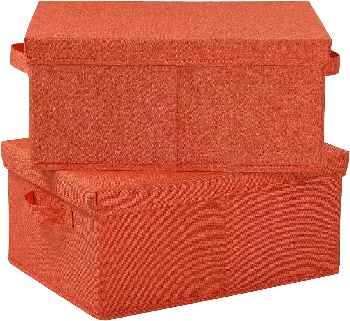 HOONEX Storage Bins with Lids for Organizing, Pack of 2, Storage Boxes with 2 Carrying Handles and