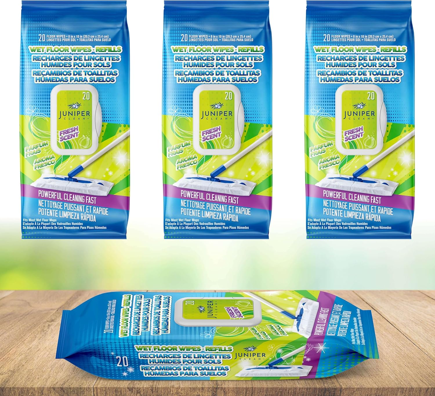Wet Floor Wipes, Multi Surface Floor Cleaner Wet Mop Pads Fit Swiffer Sweeper Mop, Fresh Scent &