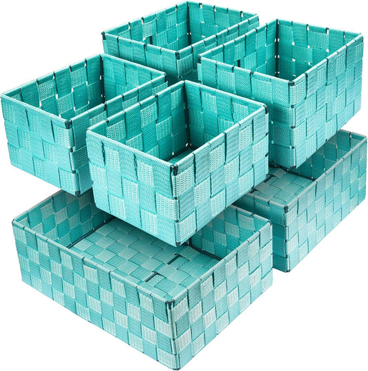 Woven Storage Baskets, Storage Bins, Cube Basket Container Baskets Storage Boxes Organizers for