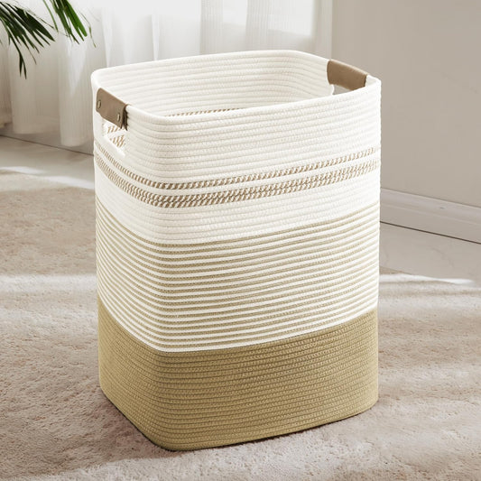85L Tall Laundry Hamper with Handles for Living Room Storage, Extra Large Woven Rope Baskets Bin
