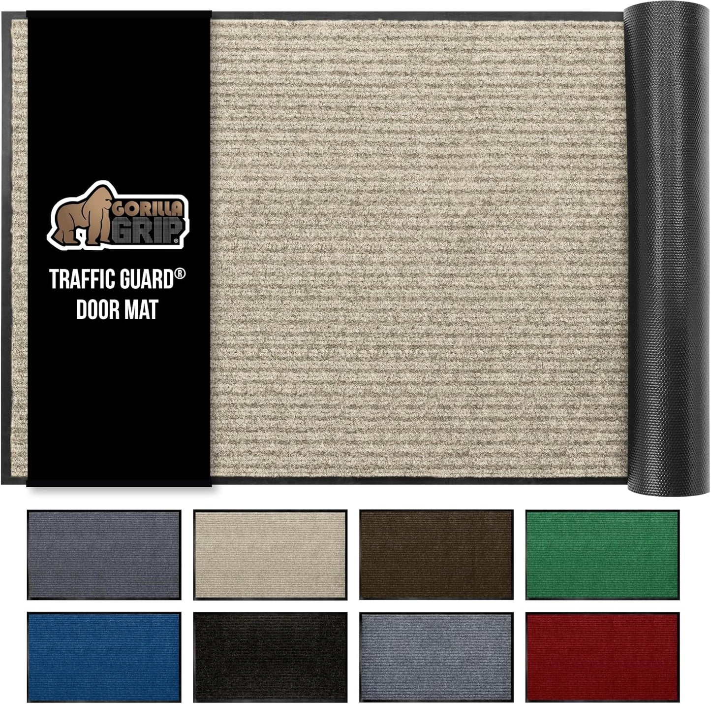 GORILLA GRIP Traffic Guard Door Mat, 60x36, Heavy Duty Welcome Mats, Commercial Office Space
