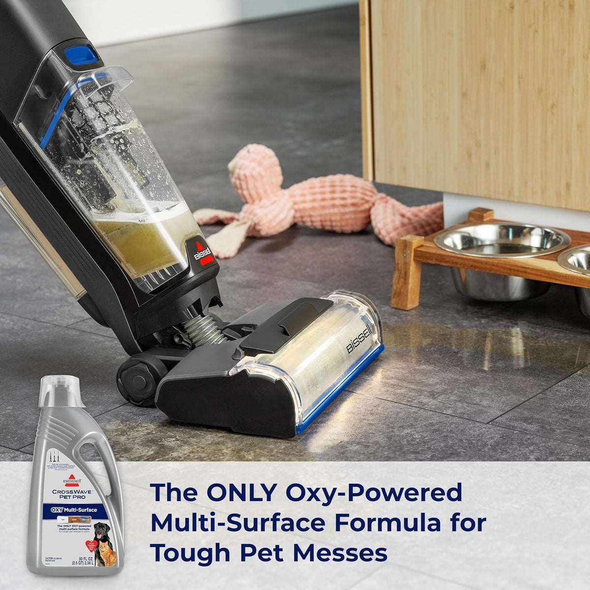 Bissell CrossWave PET PRO OXY Multi-Surface Formula, 4019G, 80 oz, Removes Stuck-On Stains like