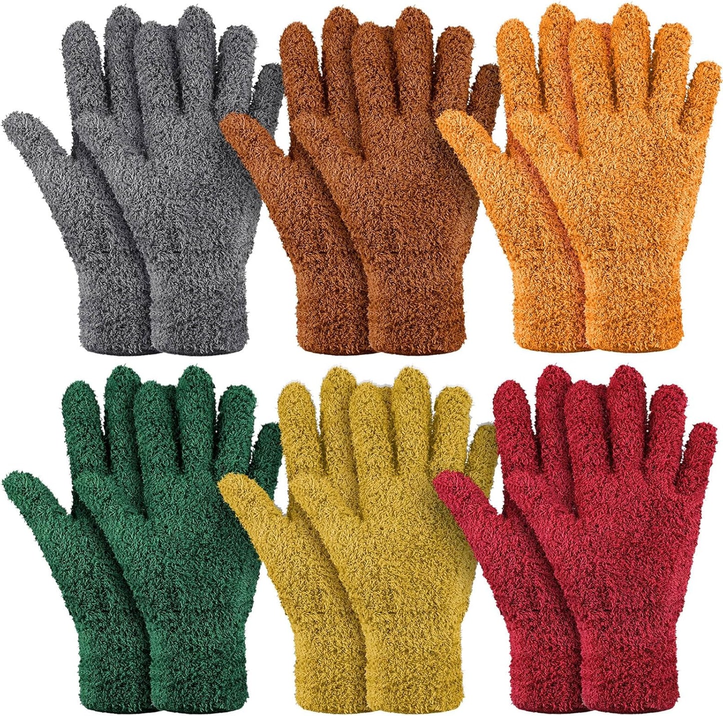Bencailor 6 Pairs Microfiber Dusting Gloves, Dusting Cleaning Gloves Microfiber Gloves for Plants