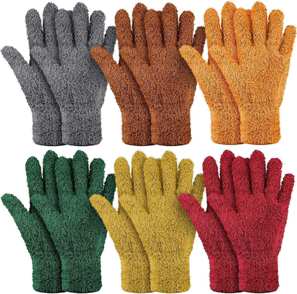 Bencailor 6 Pairs Microfiber Dusting Gloves, Dusting Cleaning Gloves Microfiber Gloves for Plants