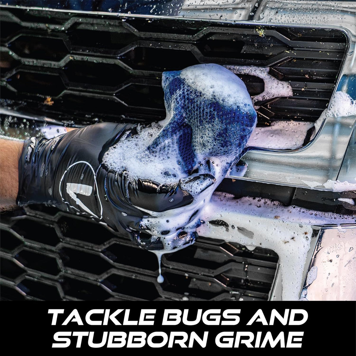 VIKING Mesh Bug Sponge, Car Wash Sponge for Cleaning Bugs and Tar, Royal Blue, 4 inch by 6 inch, 2