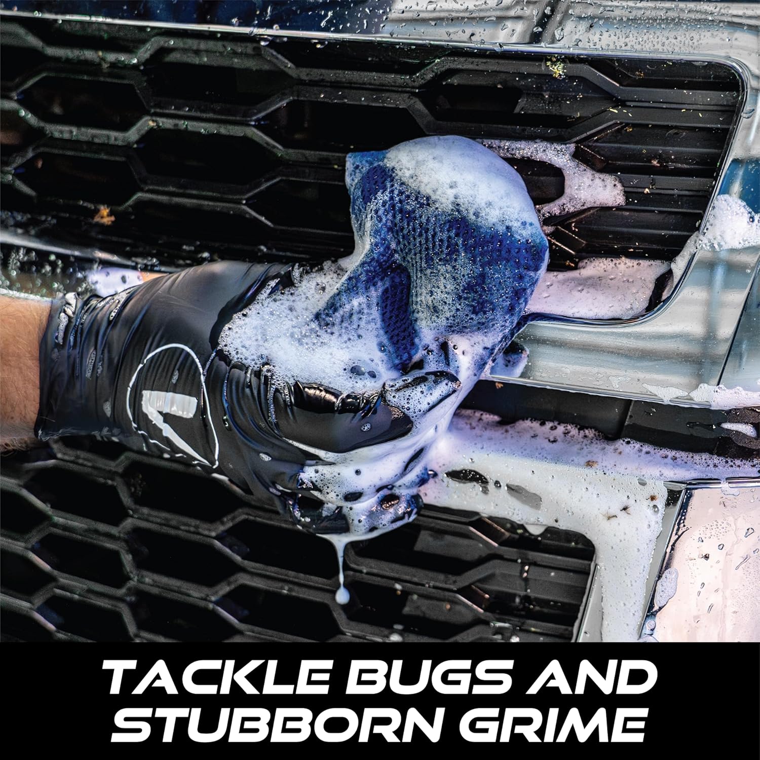 VIKING Mesh Bug Sponge, Car Wash Sponge for Cleaning Bugs and Tar, Royal Blue, 4 inch by 6 inch, 2
