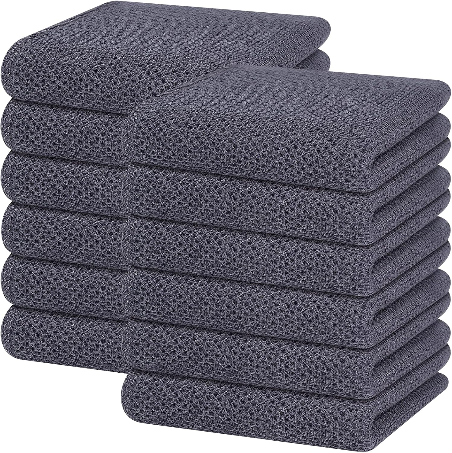 Homaxy 100% Cotton Waffle Weave Kitchen Dish Towels, Ultra Soft Absorbent Quick Drying Cleaning