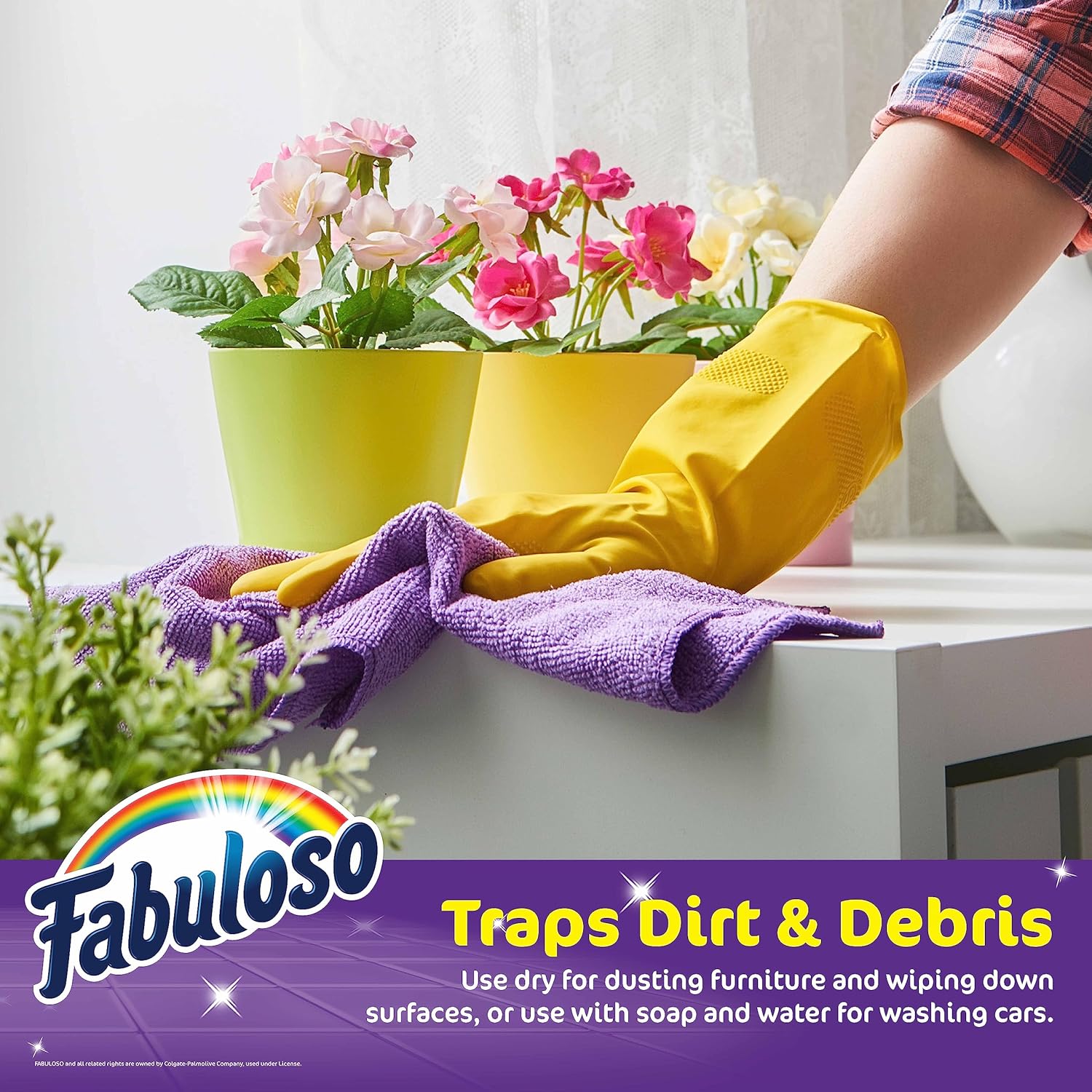 Fabuloso Microfiber Cleaning Cloths, Rainbow - Lint-Free, Scratch-Free Cleaning Cloths for Surfaces