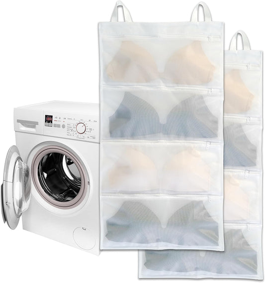 Bra laundry bags for washing machine, 2pc, Holds 8 D-F cups sizes, Cleans, Drys, Storage and