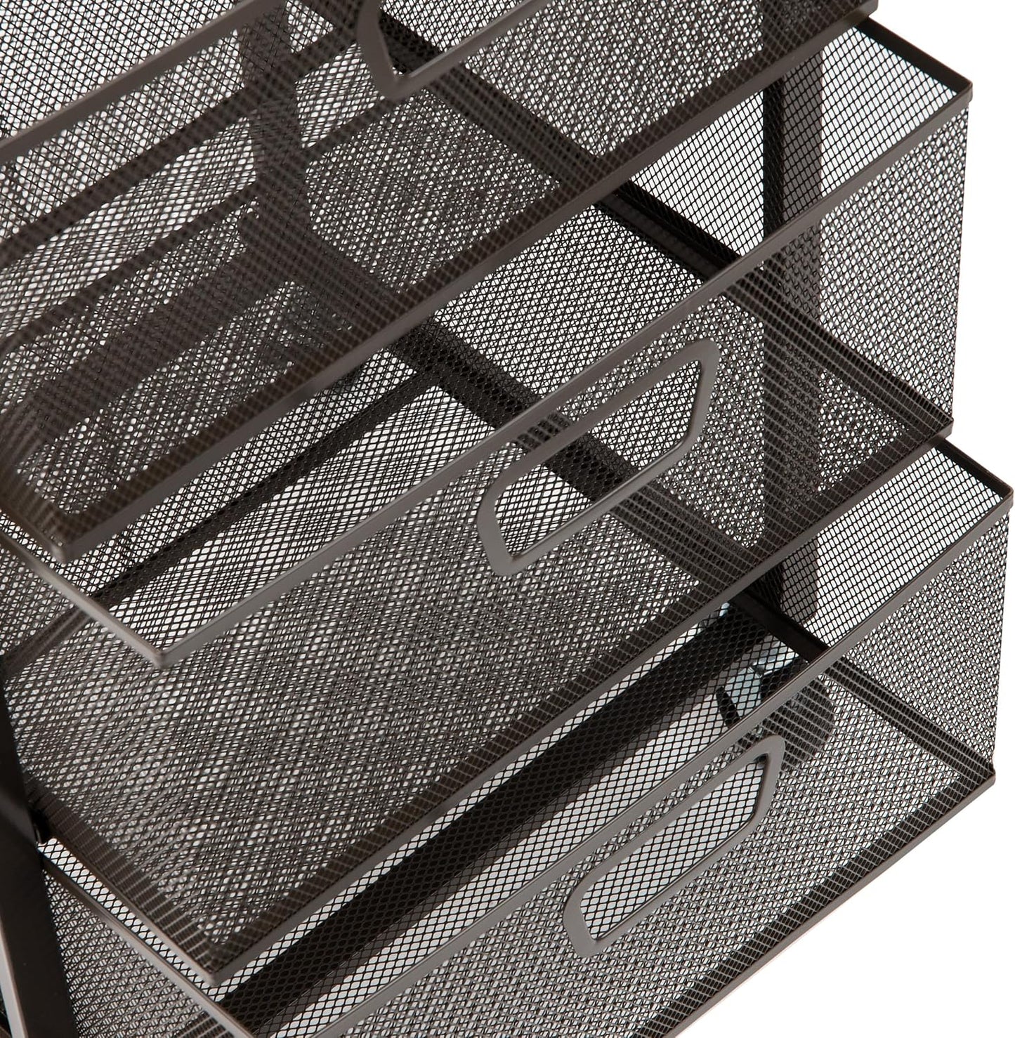 Mind Reader 3-Drawer Rolling Storage Cart, Office Organizer with Wood Top, Multipurpose Portable