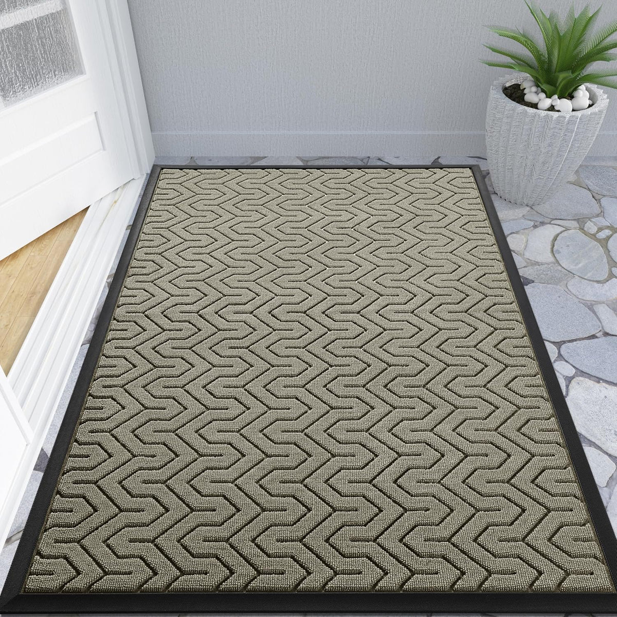 Yimobra Large Door Mat Outside Entrance 47x32, Waterproof Heavy Duty Outdoor Mats for Front Door