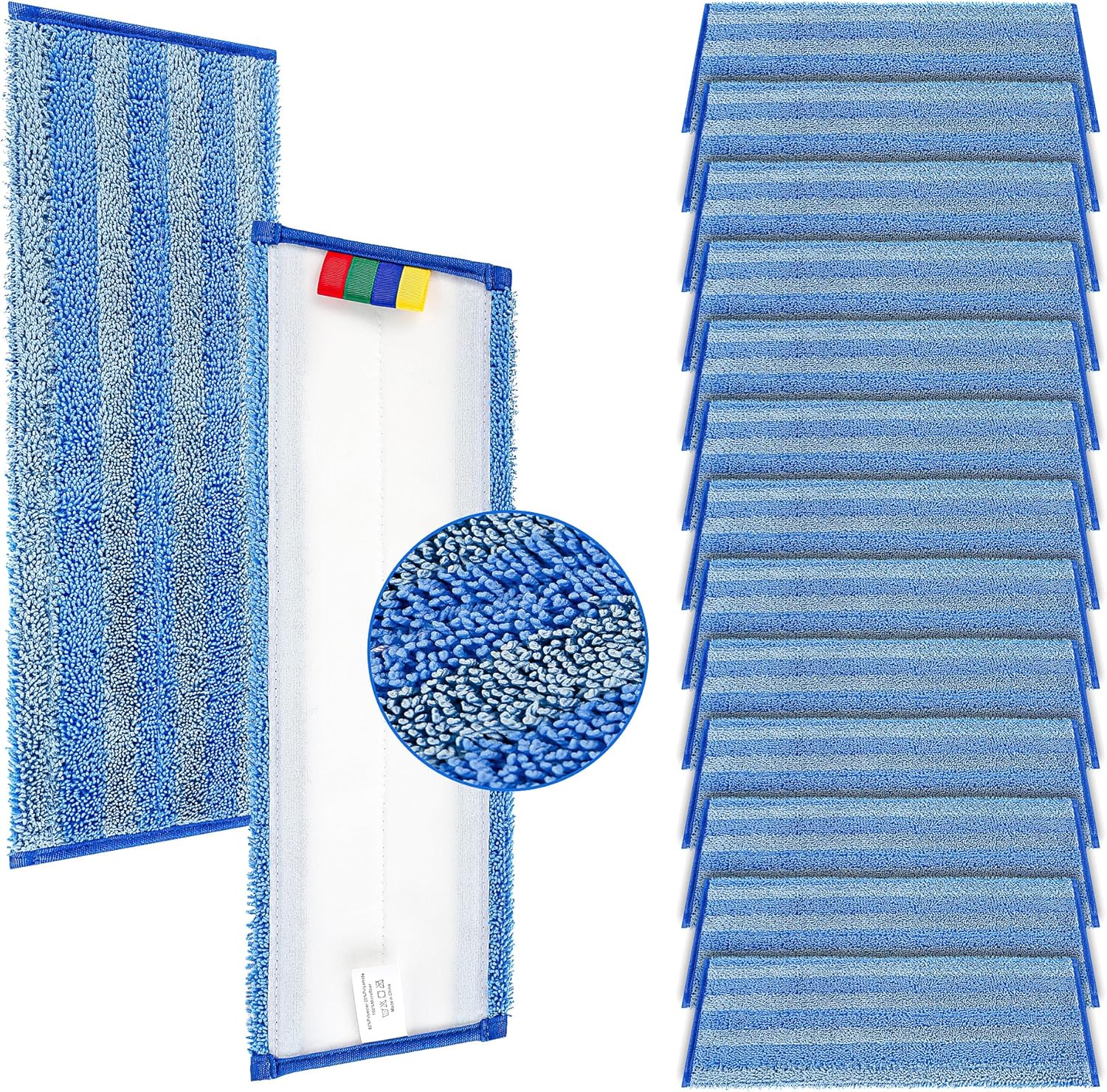 Replacement Microfiber Mop Pad – Universal 17-18" Heavy Duty Reusable Refill – Thick Commercial
