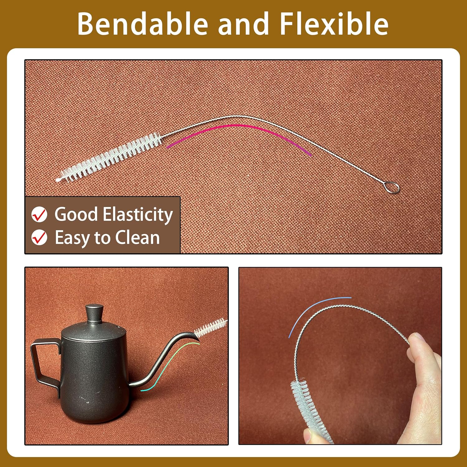 Straw Cleaner for Reusable Straws,Straw Cleaner Brush Extra Long 12 Inch,Straw Brush Cleaner for