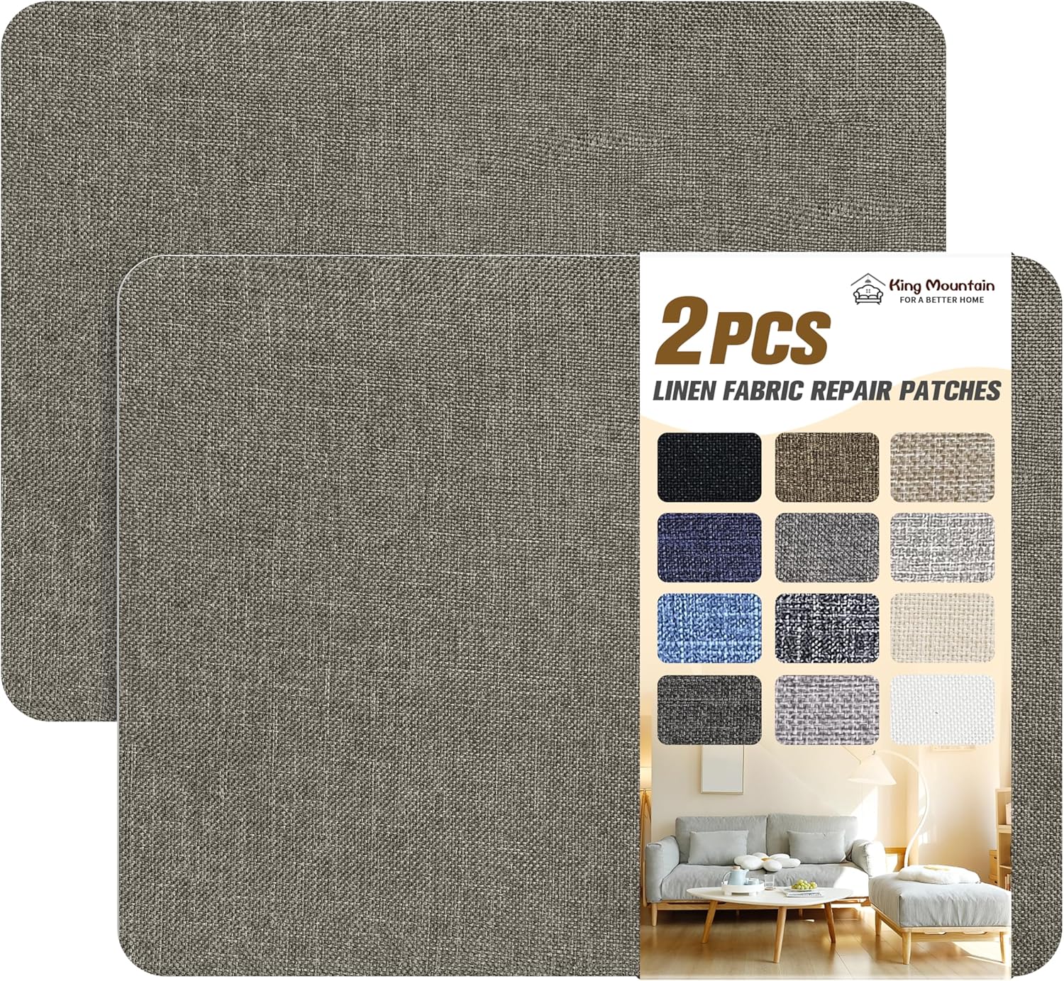 Fine Linen Repair Patches, Self-Adhesive Linen Fabric Patches, 8X11 inch 2 PCS, Multi Color, Can be