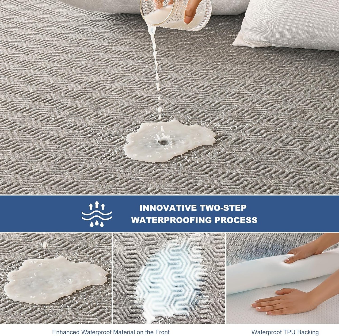 GRT Twin XL Mattress Protector Waterproof, Breathable Bamboo Charcoal Fiber Mattress Cover