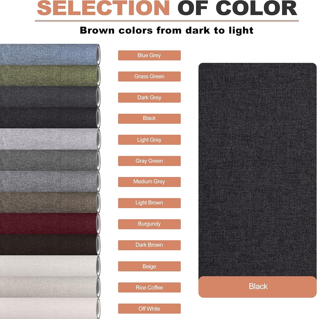 Fine Linen Fabric Patches, Self-Adhesive, Extra Large 12x40 Inch, Multi Color, for Sofa & Clothes