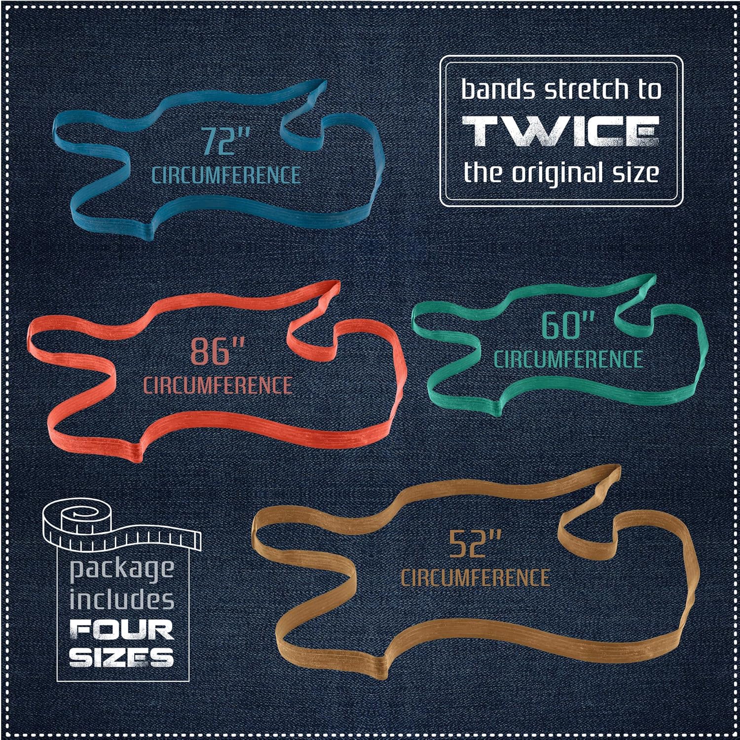 kitchentoolz 48 Pack Mover Bands – Extra Large Rubber Bands for Furniture & Moving Blankets