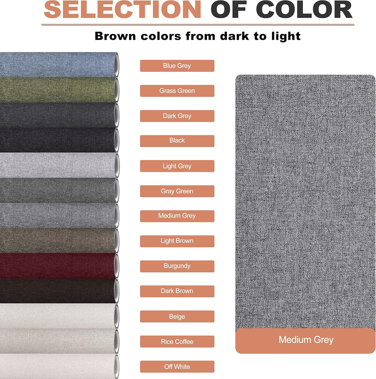 Fine Linen Fabric Patches, Self-Adhesive, Extra Large 12x40 Inch, Multi Color, for Sofa & Clothes