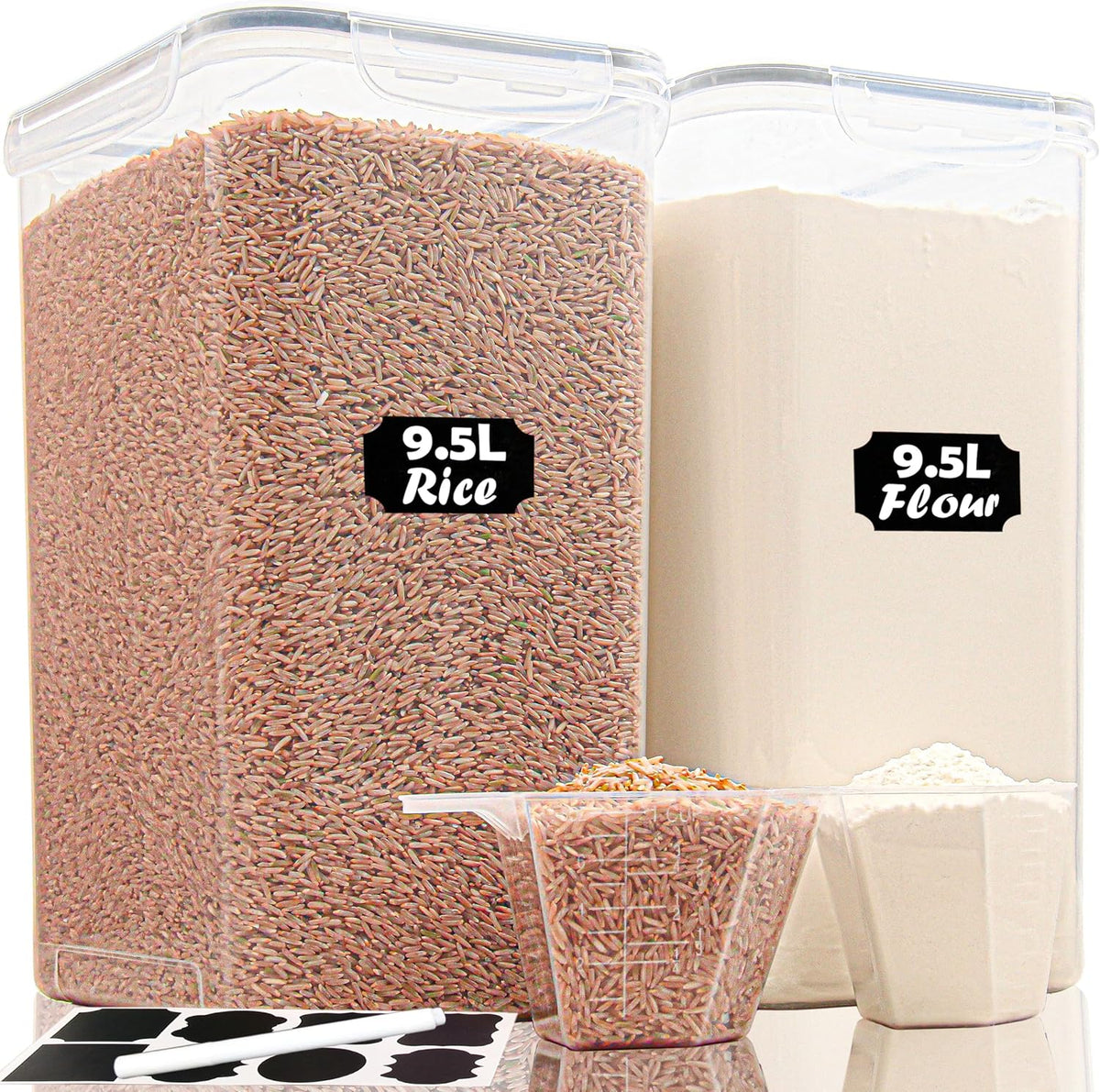 [2PC] 9.5L | 10 qt | 320 Oz Extra Large Airtight Food Storage Containers with Lids, Kitchen &