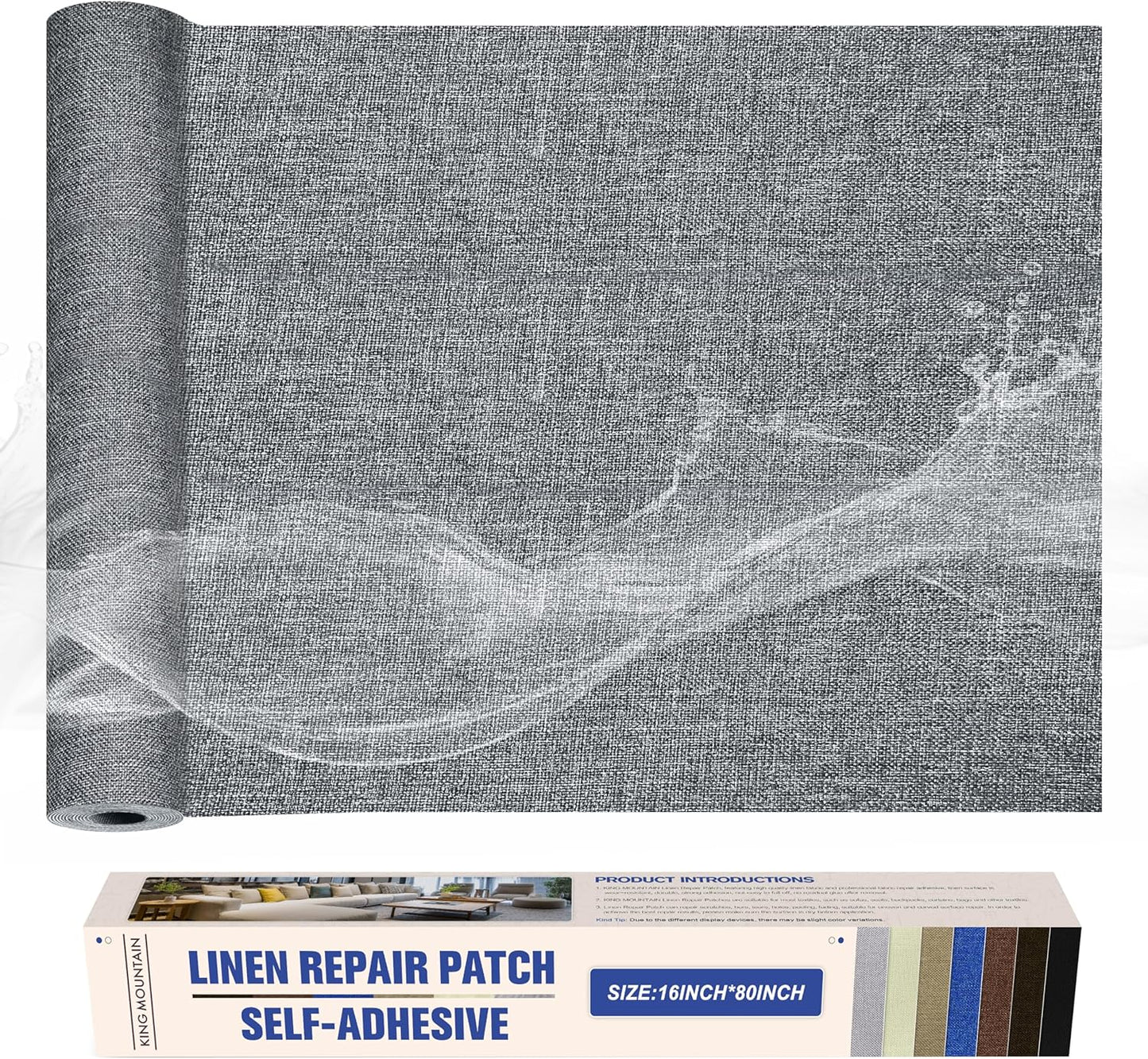KING MOUNTAIN Linen Repair Patches, Self-Adhesive Linen Fabric Patches, 16X80 inch Extra Size