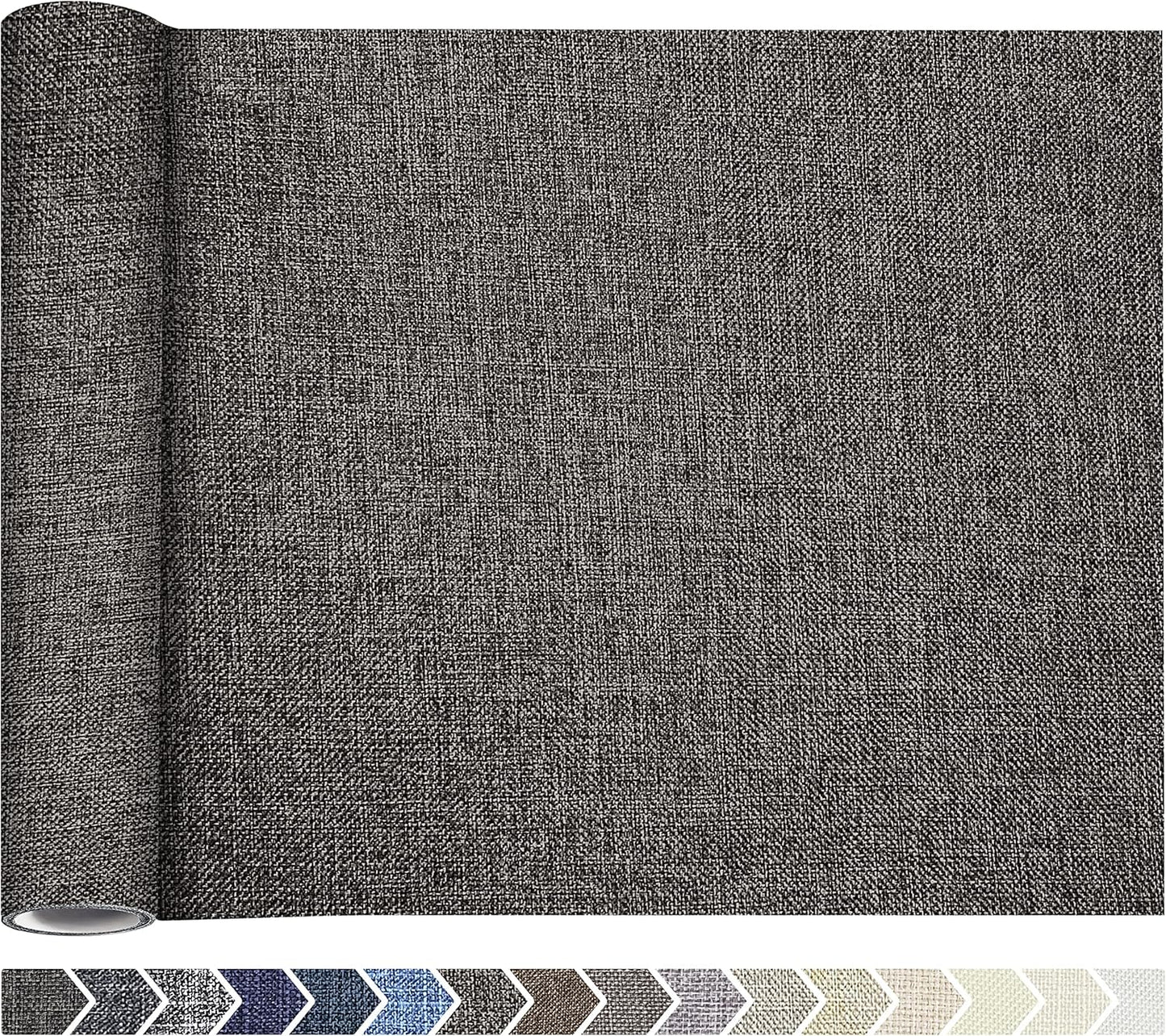 KING MOUNTAIN Coarse Linen Repair Patches, Self-Adhesive, 12x40 Inch, Dark Grey, Polyester