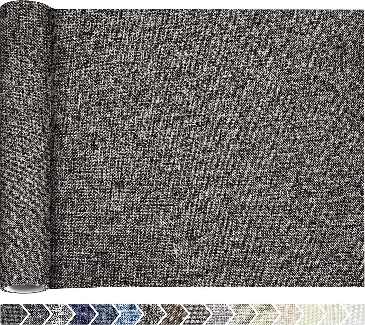 KING MOUNTAIN Coarse Linen Repair Patches, Self-Adhesive, 12x40 Inch, Dark Grey, Polyester