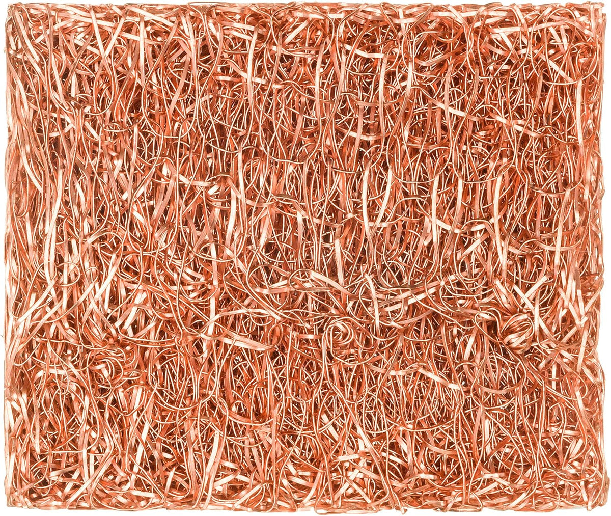 Redecker Copper Thread Mini Scrubber, 2 x 1-5/8 inches, Non-Abrasive Scouring Pad, Scrubber for