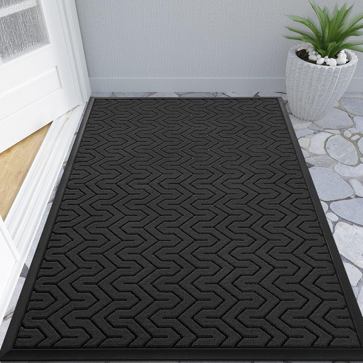 Yimobra Large Door Mat Outside Entrance 47x32, Waterproof Heavy Duty Outdoor Mats for Front Door