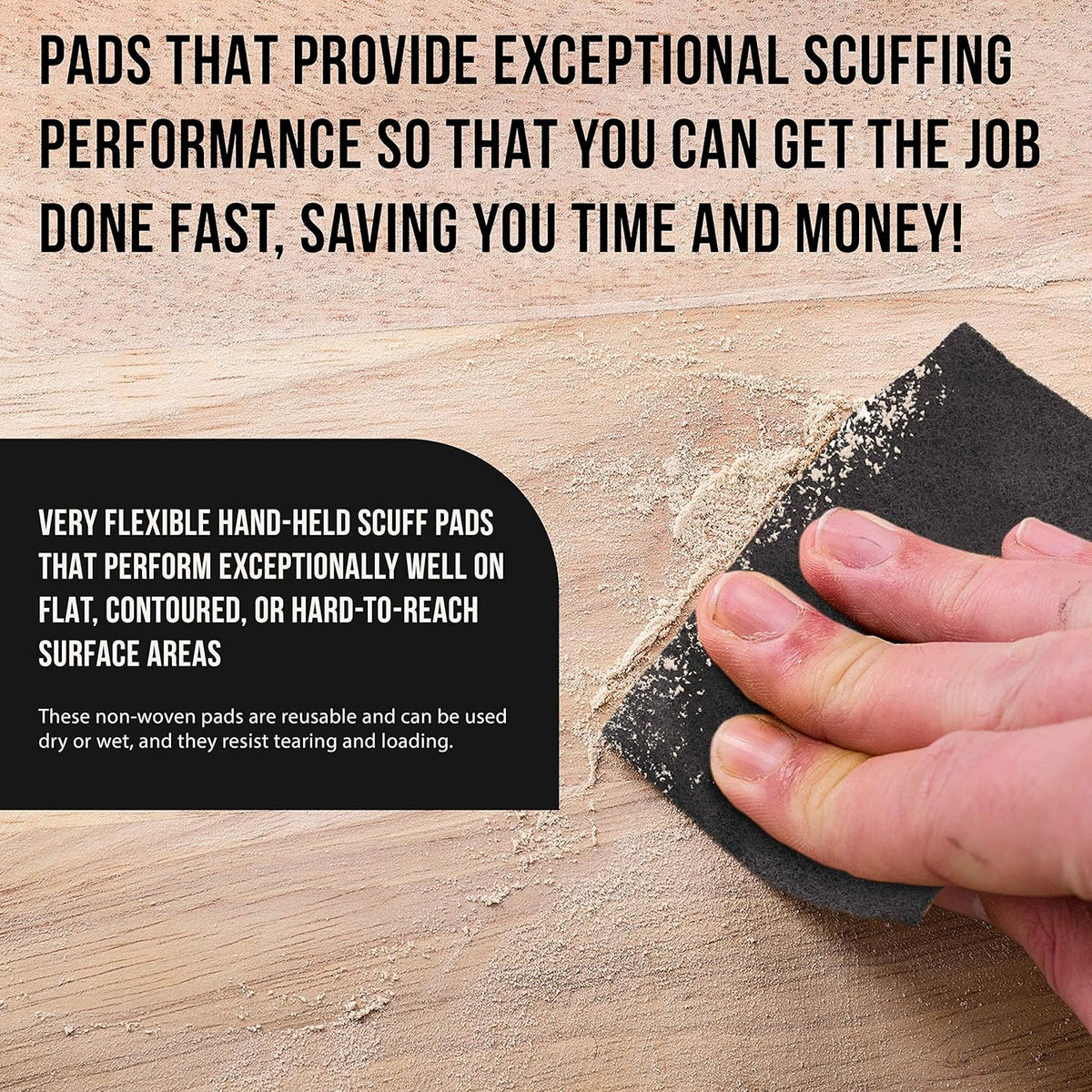 Dura-Gold Premium 6" x 9" Gray Ultra Fine General Purpose Scuff Pads, Box of 10 - Final Scuffing