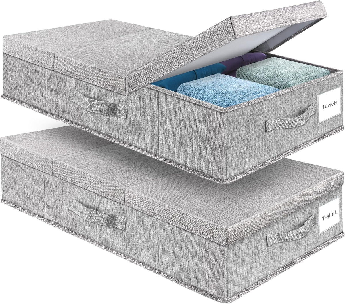 Underbed Storage Containers Bin with Lids, Large Under Bed Storage Organizer Box with Handle