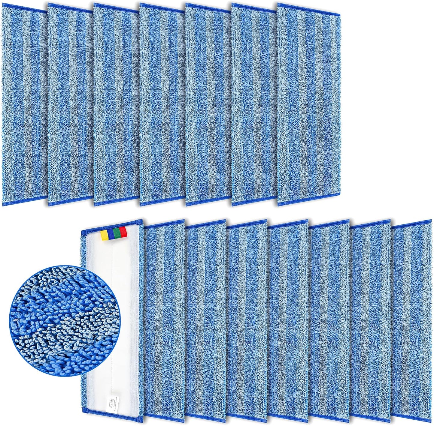 Replacement Microfiber Mop Pad – Universal 17-18" Heavy Duty Reusable Refill – Thick Commercial