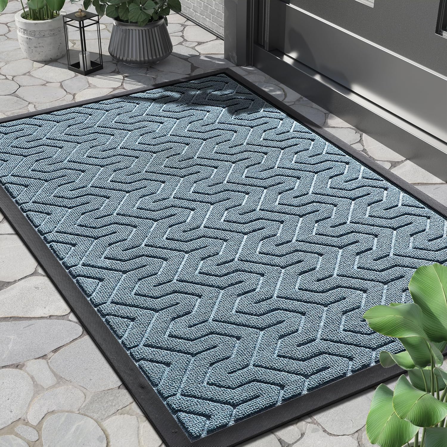 Yimobra Front Door Mat Outside Entrance 29.5x17, Waterproof Heavy Duty Outdoor Mats for Front Door